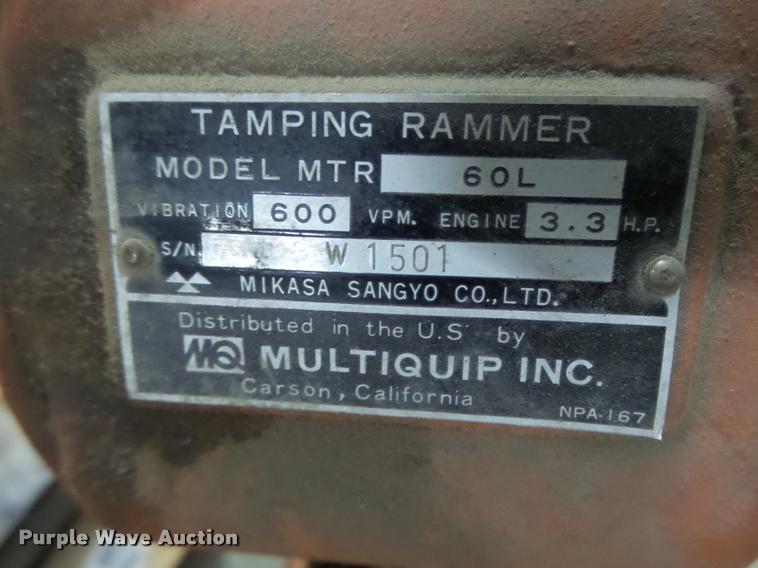 image for item DA9459 Multiquip 60L compactor