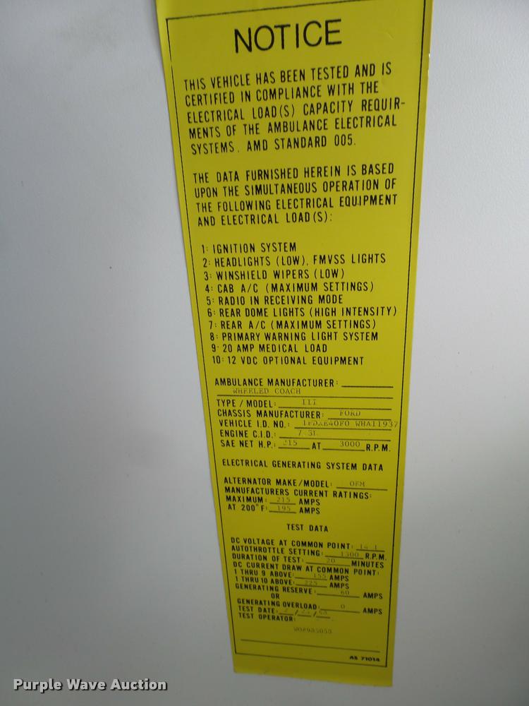 image for item DB2465 1998 Ford Econoline E450 ambulance