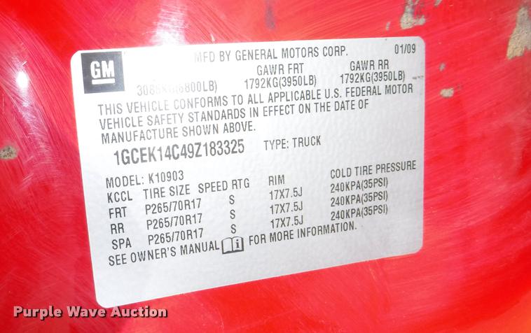 image for item DB3900 2009 Chevrolet Silverado 1500 pickup truck