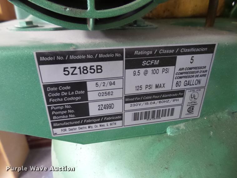 image for item DC9311 Speedaire air compressor