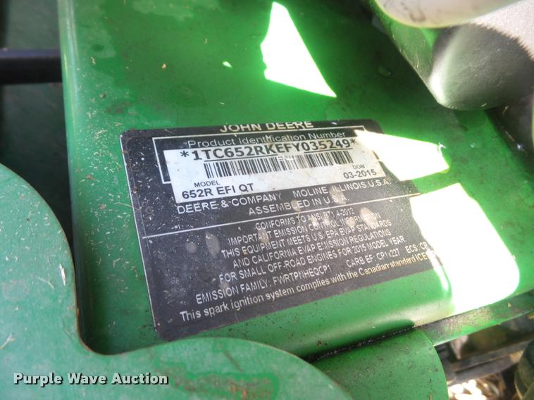 image for item DD9266 John Deere 652R ZTR lawn mower