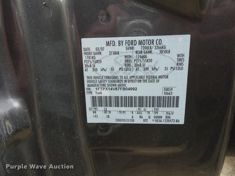 image for item DD9304 2007 Ford F150 SuperCab pickup truck