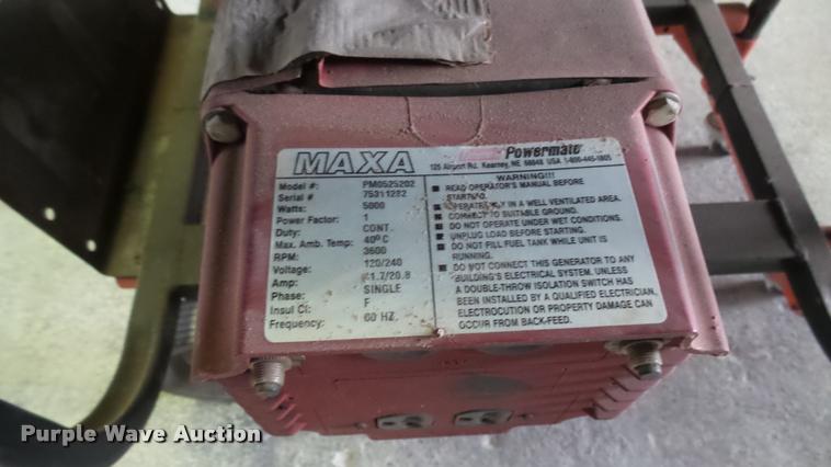 image for item DM9208 Coleman Powermate Maxa 5000ER generator
