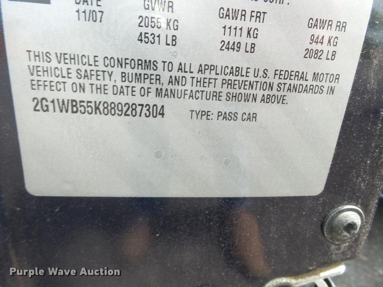 image for item K3286 2008 Chevrolet Impala