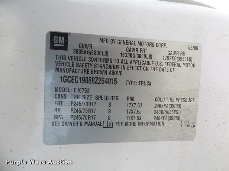 image for item L4682 2008 Chevrolet Silverado 1500 Ext. Cab pickup truck