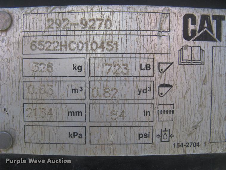 image for item AX9278 Caterpillar 292-9270 skid steer bucket