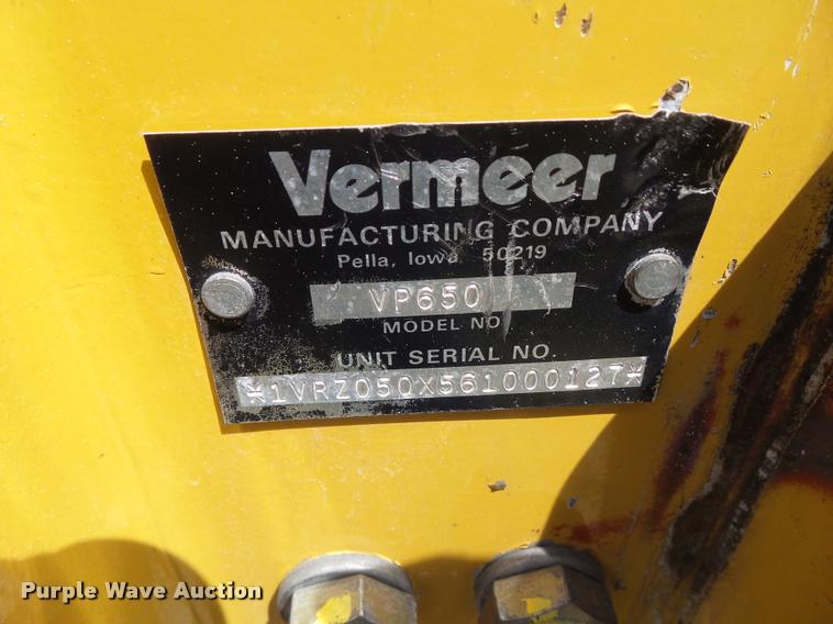 image for item CB9986 2006 Vermeer RT650 vibratory plow