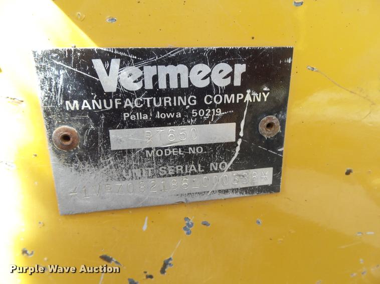image for item CB9986 2006 Vermeer RT650 vibratory plow