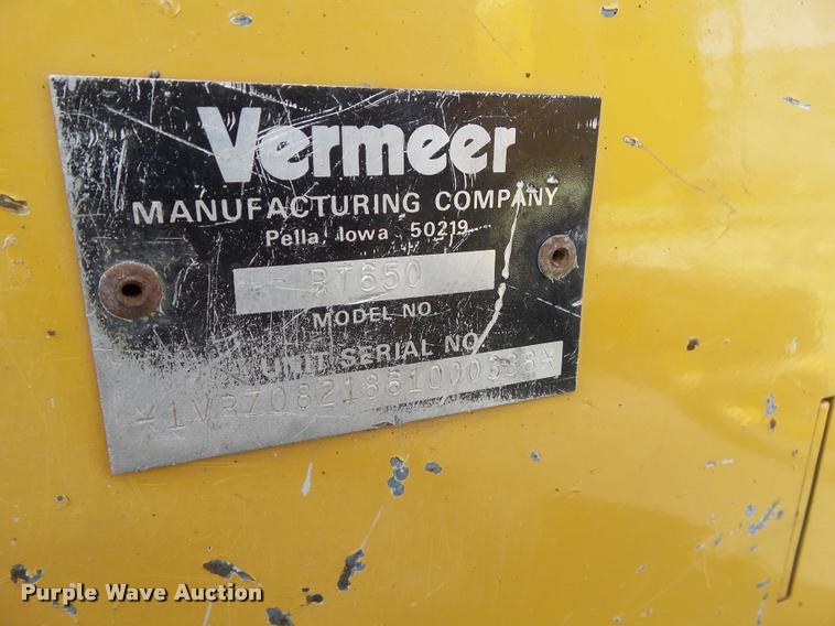 image for item CB9986 2006 Vermeer RT650 vibratory plow