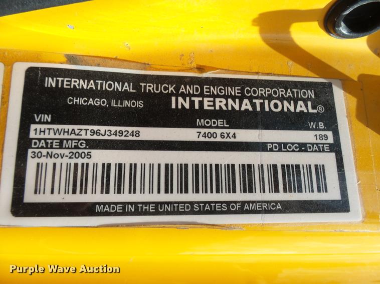 image for item CC9148 2006 International 7400 dump truck