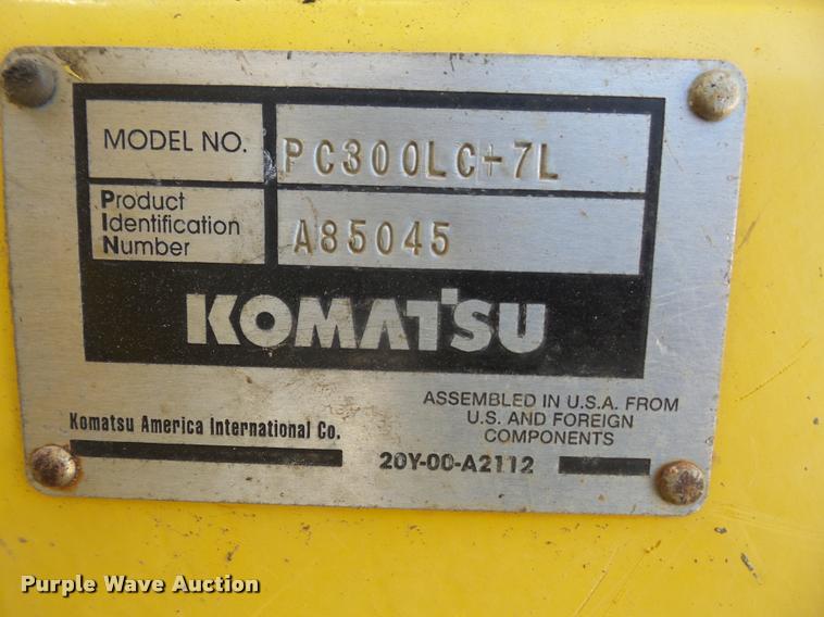 image for item DA8063 2002 Komatsu PC300LC-7L excavator