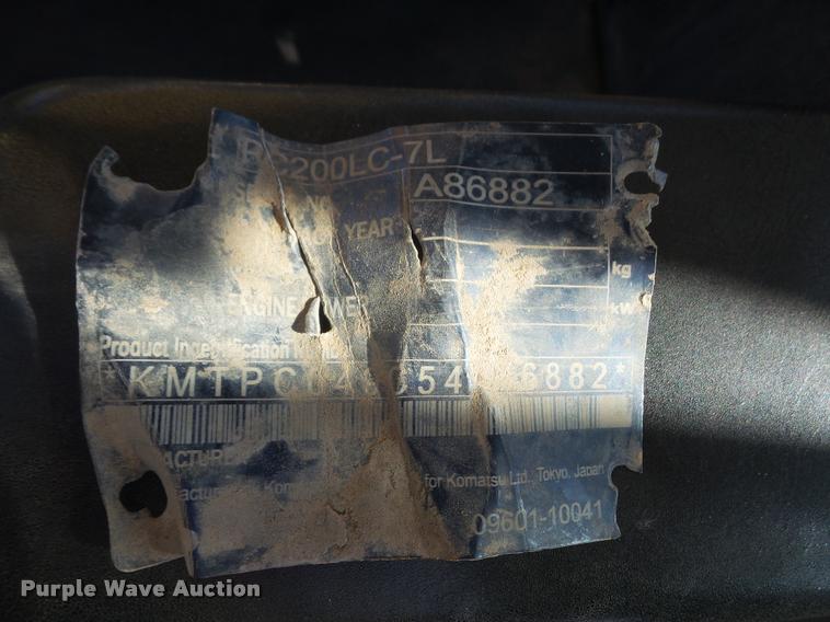 image for item DA8071 2004 Komatsu PC200LC-7L excavator