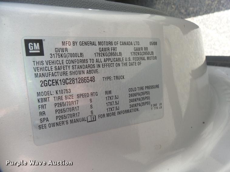 image for item DB0907 2008 Chevrolet Silverado 1500 Ext. Cab pickup truck