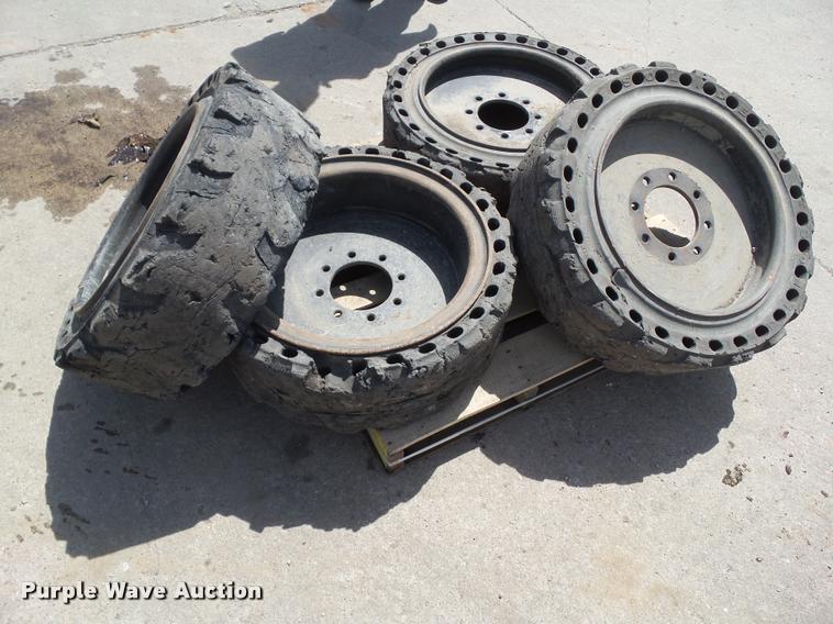 image for item DH9258 (4) Solid Air skid steer tires and wheels