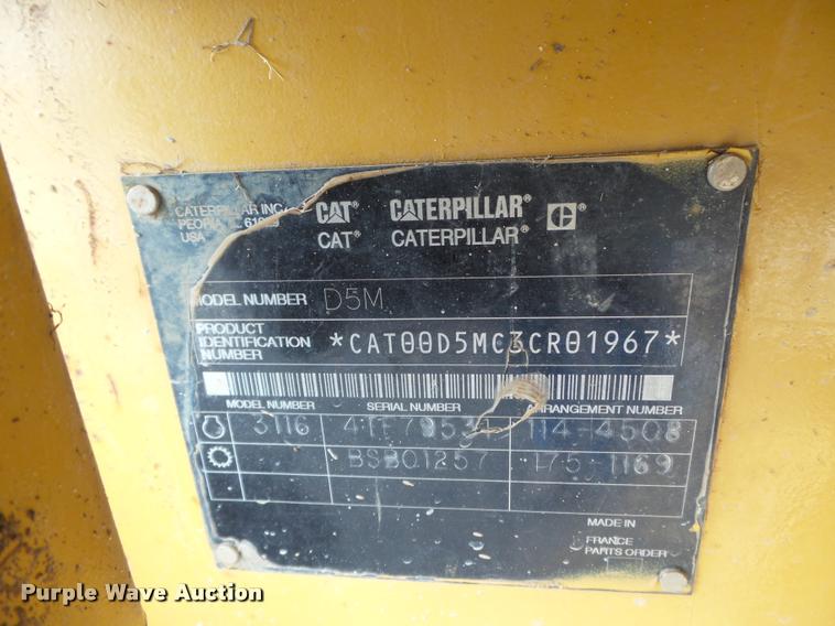 image for item K3288 2002 Caterpillar D5M LGP dozer