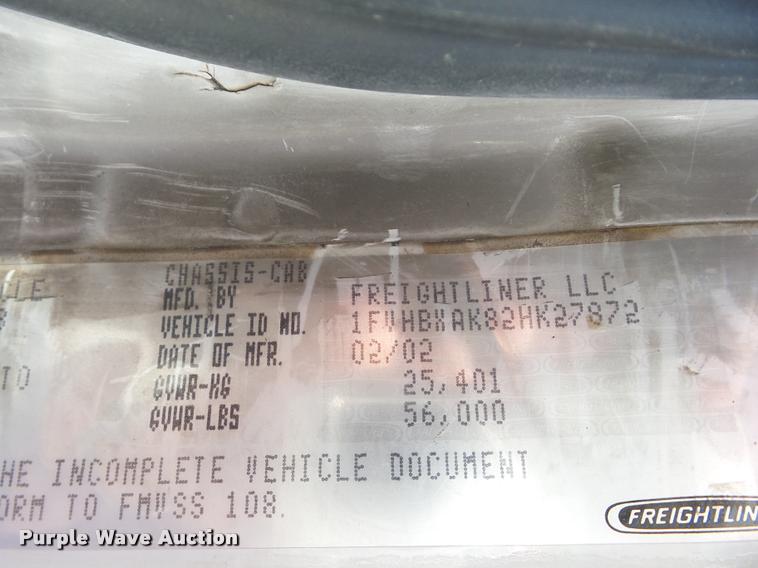 image for item K6476 2002 Freightliner FL80 digger derrick truck