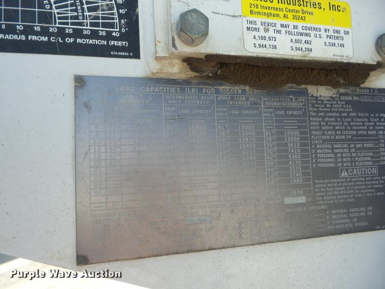 image for item K6476 2002 Freightliner FL80 digger derrick truck