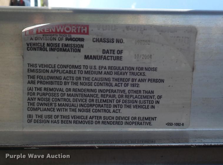 image for item K7681 2005 Kenworth T800B dump truck