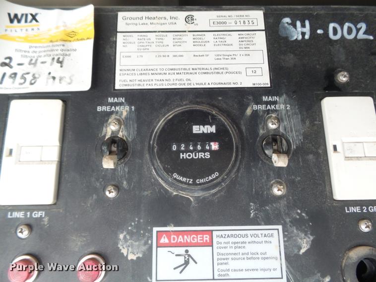 image for item K7685 2005 Ground Heater E3000 hydronic ground heater