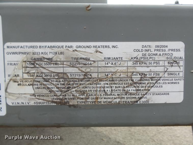 image for item K7685 2005 Ground Heater E3000 hydronic ground heater