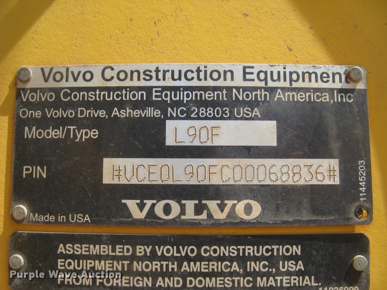 image for item L2385 2009 Volvo L90F wheel loader