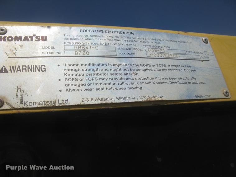 image for item L2386 2009 Komatsu D31EX KOMSTAT II dozer