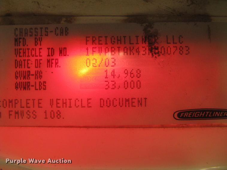 image for item L3925 2003 Freightliner FL70 service truck