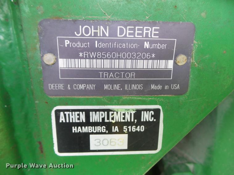 image for item CB9966 1992 John Deere 8560 4WD tractor