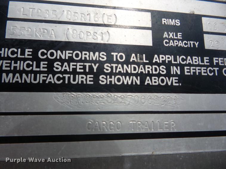 image for item DC7246 2007 Welchel enclosed trailer