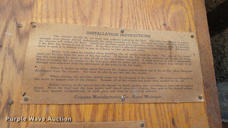 image for item DS9020 Crippen H-454 seed cleaner