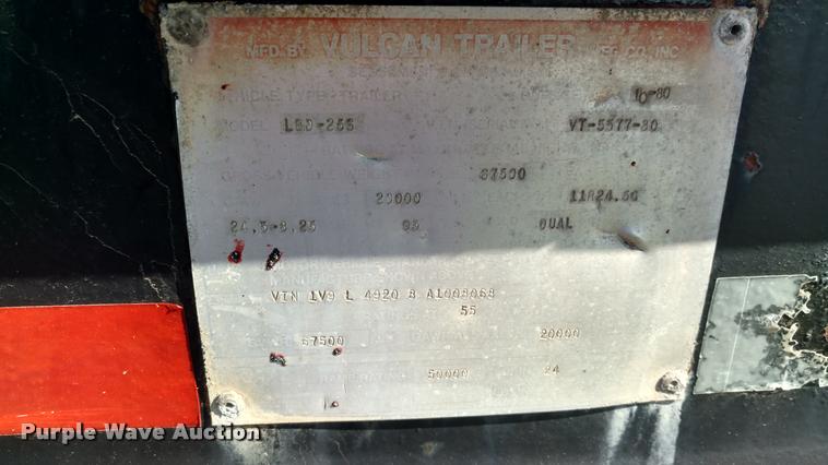 image for item DA4404 1980 Vulcan LBD-25S double drop deck trailer