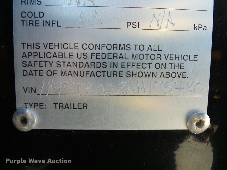 image for item L4521 2010 Neville Built double hopper grain trailer