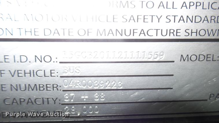 image for item DA7757 2002 Gillig G20B096N4 transit bus