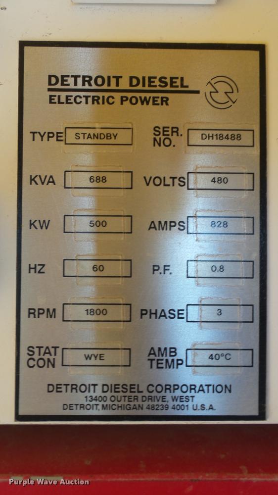 image for item DS9092 Detroit Diesel generator