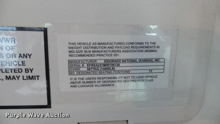 image for item L2389 2009 Ford E450 Super Duty shuttle bus