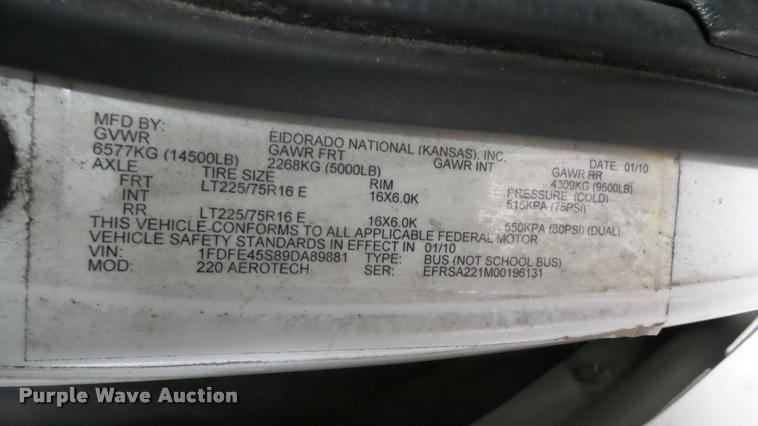 image for item L2392 2009 Ford E450 Super Duty shuttle bus