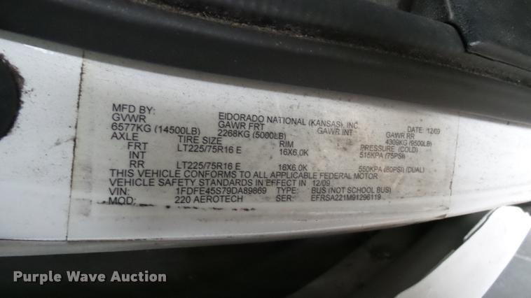 image for item L2393 2009 Ford E450 Super Duty shuttle bus