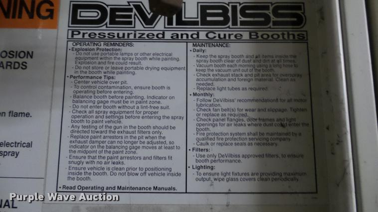 image for item L2406 Devilibiss paint booth