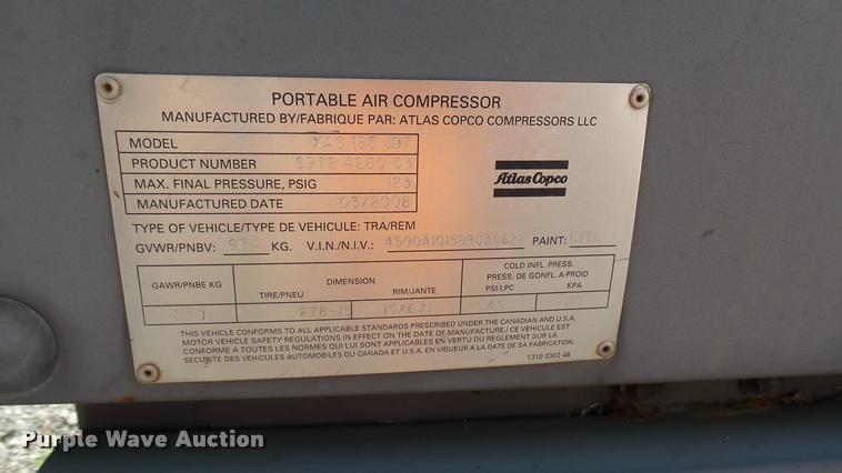 image for item L2423 2007 Atlas Copco air compressor