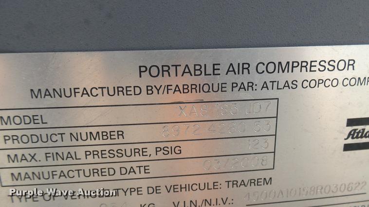 image for item L2423 2007 Atlas Copco air compressor