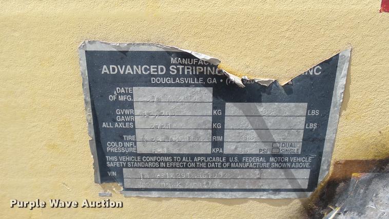 image for item L2460 2001 Hawk utility trailer with Thermoplastic paint striper