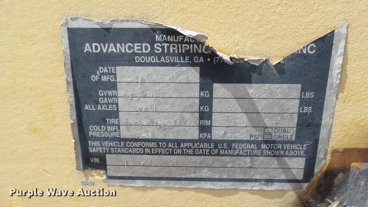 image for item L2460 2001 Hawk utility trailer with Thermoplastic paint striper