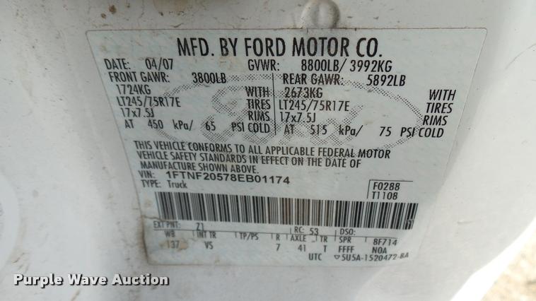 image for item L2475 2008 Ford F250 Super Duty XL pickup truck