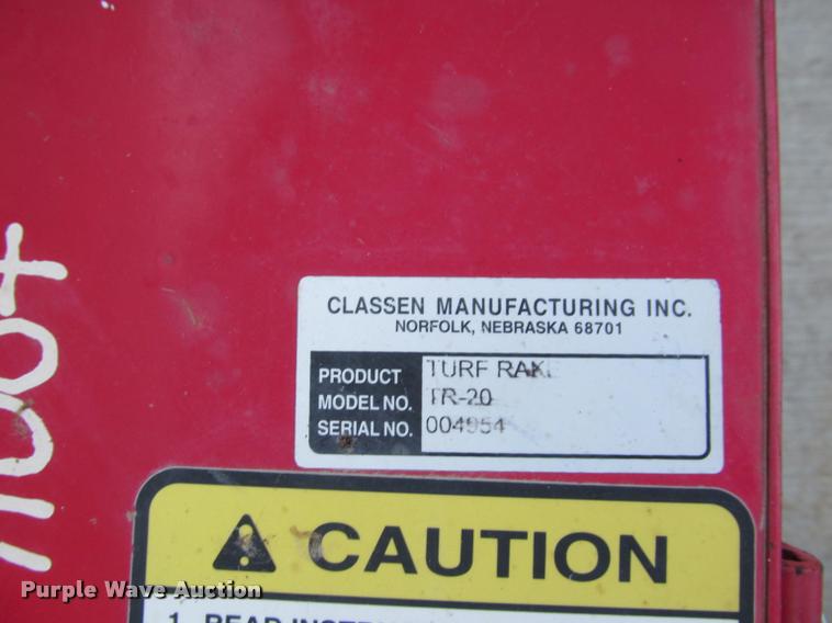 image for item J2547 Classen TR-20 turf rake