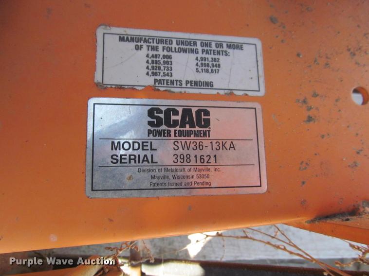 image for item K3859 Scag SW36-13KA lawn mower