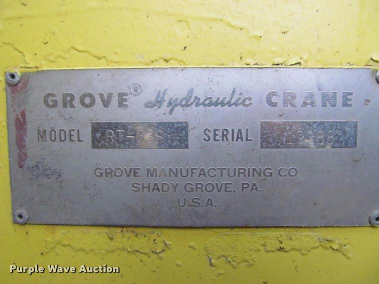 image for item K3884 1972 Grove RT63S rough terrain crane