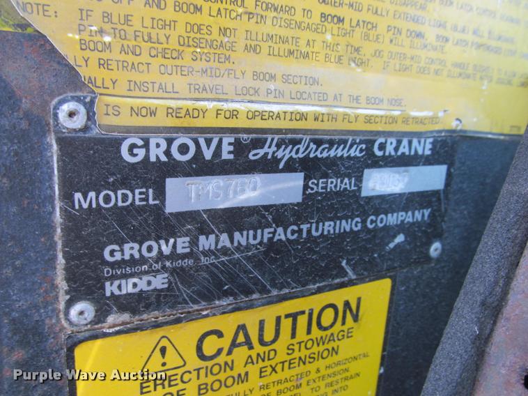 image for item K3889 1985 Grove TMS760 hydraulic crane with carrier