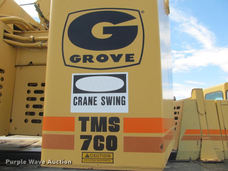 image for item K3889 1985 Grove TMS760 hydraulic crane with carrier