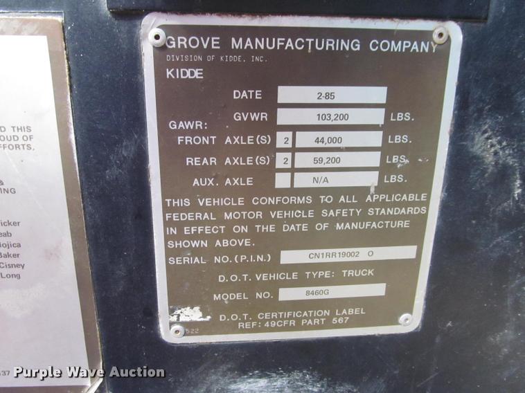 image for item K3889 1985 Grove TMS760 hydraulic crane with carrier