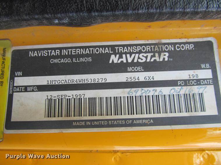 image for item K3898 1998 International 2554 dump truck